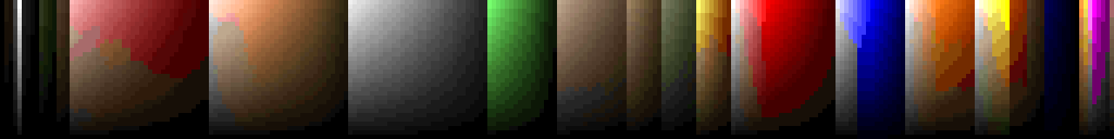Doom's color map, showing progressively darker shades of the same colors